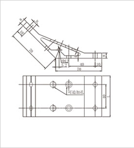 135度雙槽鋁型材角件二維圖 135度雙槽鋁型材角件二維圖