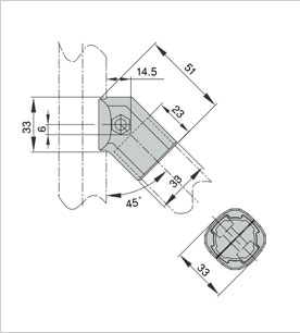 精益管45度外扣連接件二維圖 精益管45度外扣連接件二維圖