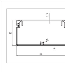 4080鋁合金線槽型材二維圖 4080鋁合金線槽型材二維圖