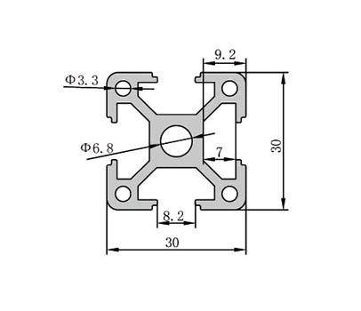 3030重型鋁型材技術參數 3030重型鋁型材技術參數