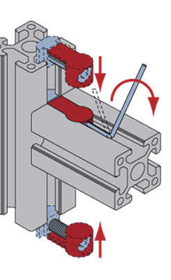 鋁型材內置連接件安裝示意圖