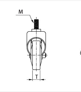 螺桿腳輪正面圖 螺桿腳輪正面圖