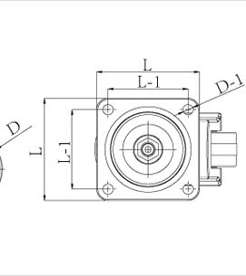 水平調節支撐腳輪頂視圖 水平調節支撐腳輪頂視圖