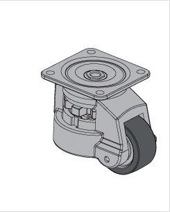 水平調節支撐腳輪3D模型